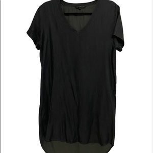 Velvet Heart Size M Dark Blue 100% Tencel Hi-Low Hem Short Sleeve Dress